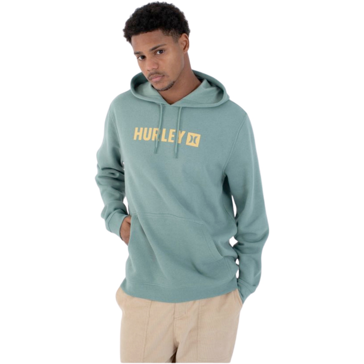 2026 Hurley Mens The Box Fleece Hoodie MFT0011580 - Cilantro